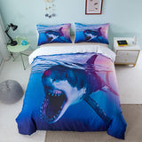 Blue Ocean Dolphin Jellyfish Kids Duvet Cover Sets #LB019